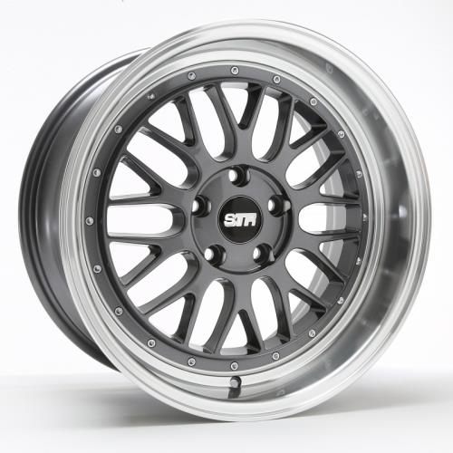 STR RACING-601 GUN METAL/MACHINE LIP 20X9.0 5X112+15 **STAGGERED ONLY**